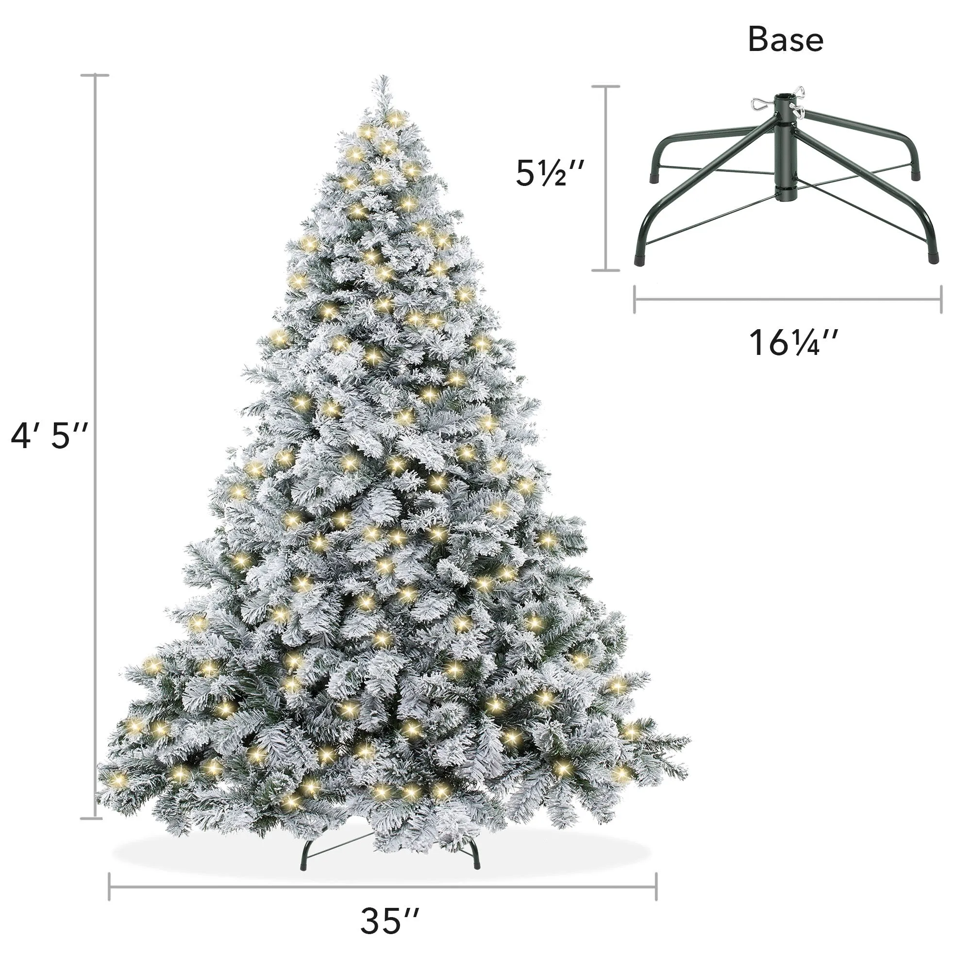 Artificial Flocked Christmas Tree, Snow-Flocked Pine with Stand