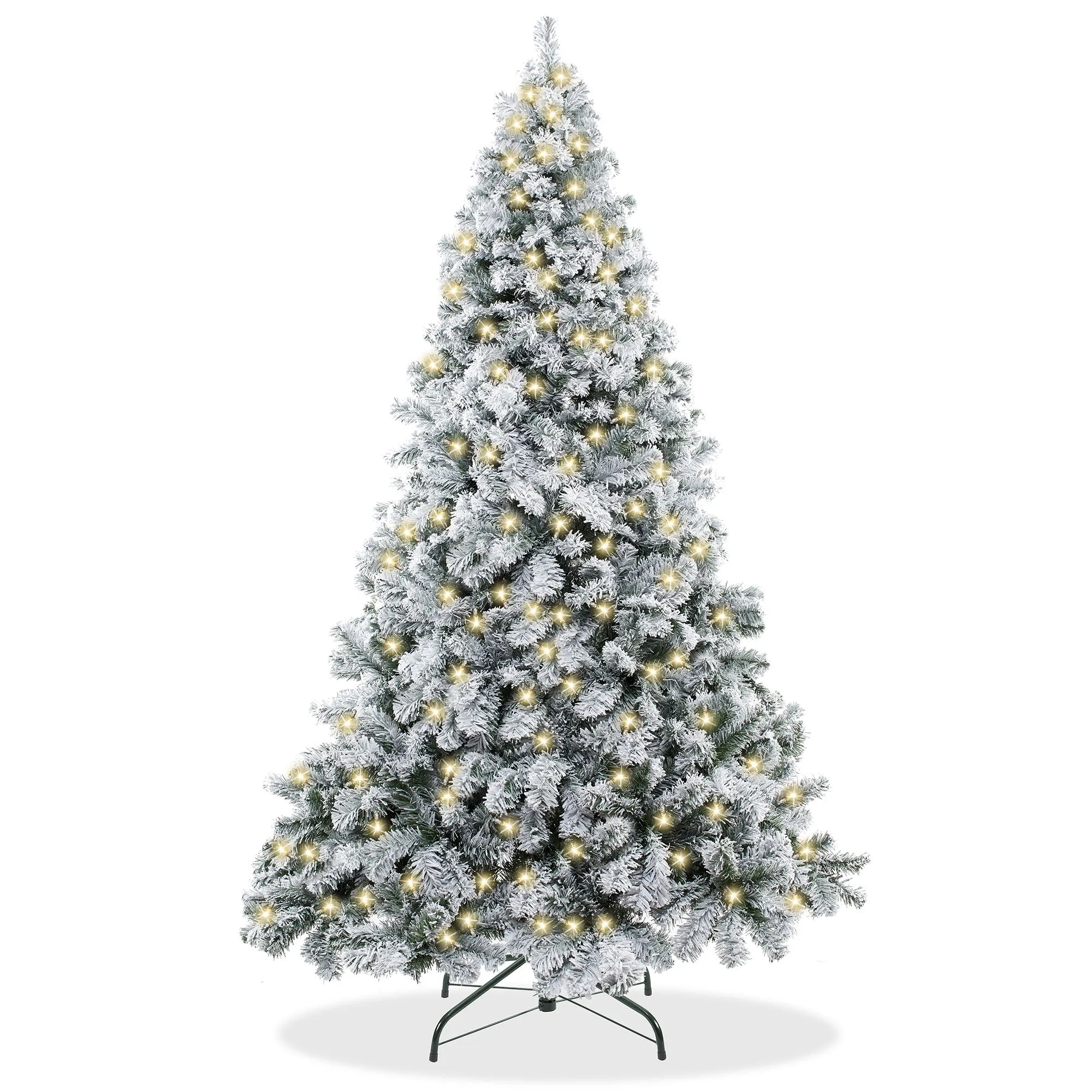 Artificial Flocked Christmas Tree, Snow-Flocked Pine with Stand