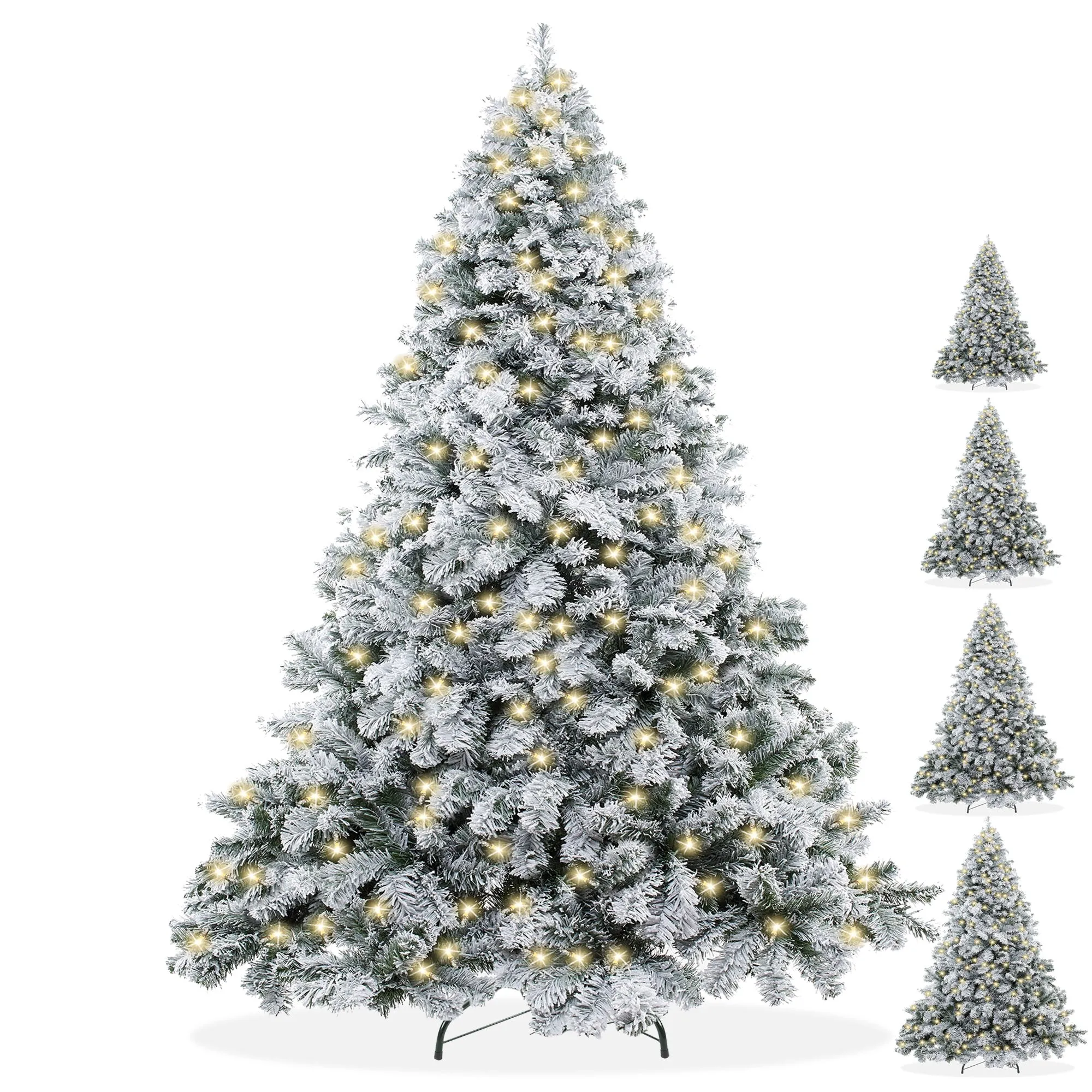 Artificial Flocked Christmas Tree, Snow-Flocked Pine with Stand