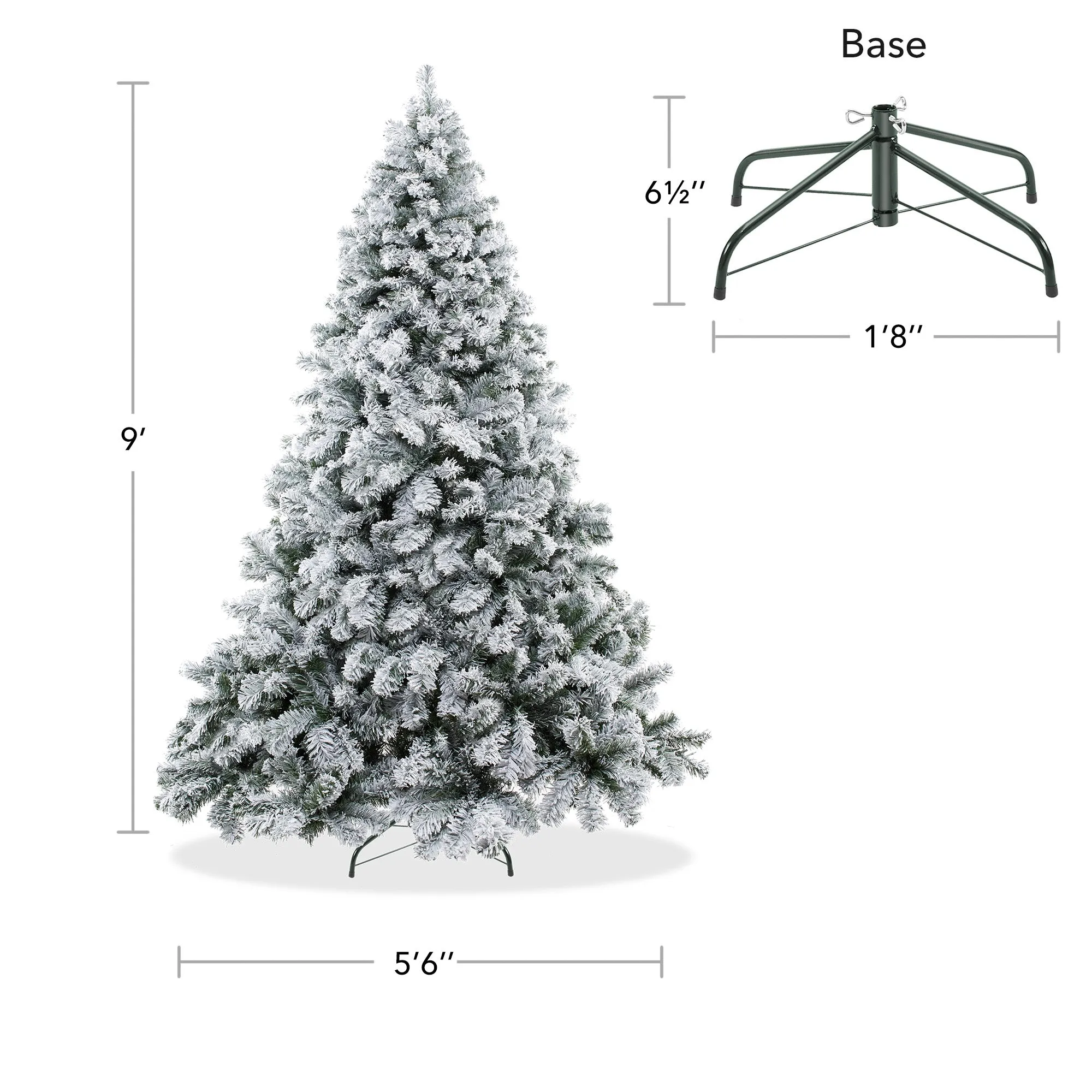 Artificial Flocked Christmas Tree, Snow-Flocked Pine with Stand