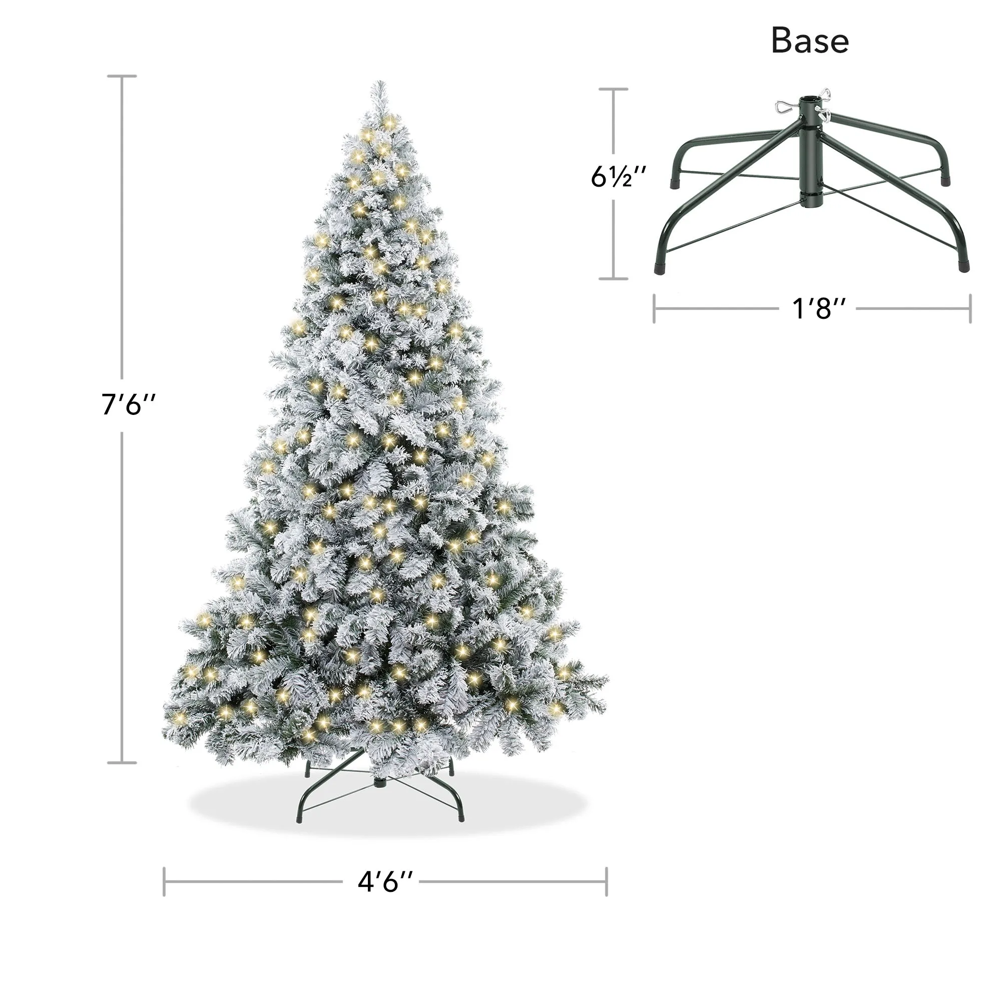 Artificial Flocked Christmas Tree, Snow-Flocked Pine with Stand