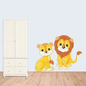 Asmi Collections Wall Stickers Cute Lion and Cub