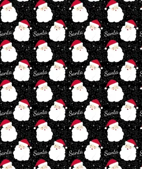 Black Winking Santa Foil Christmas Wrapping Paper Roll