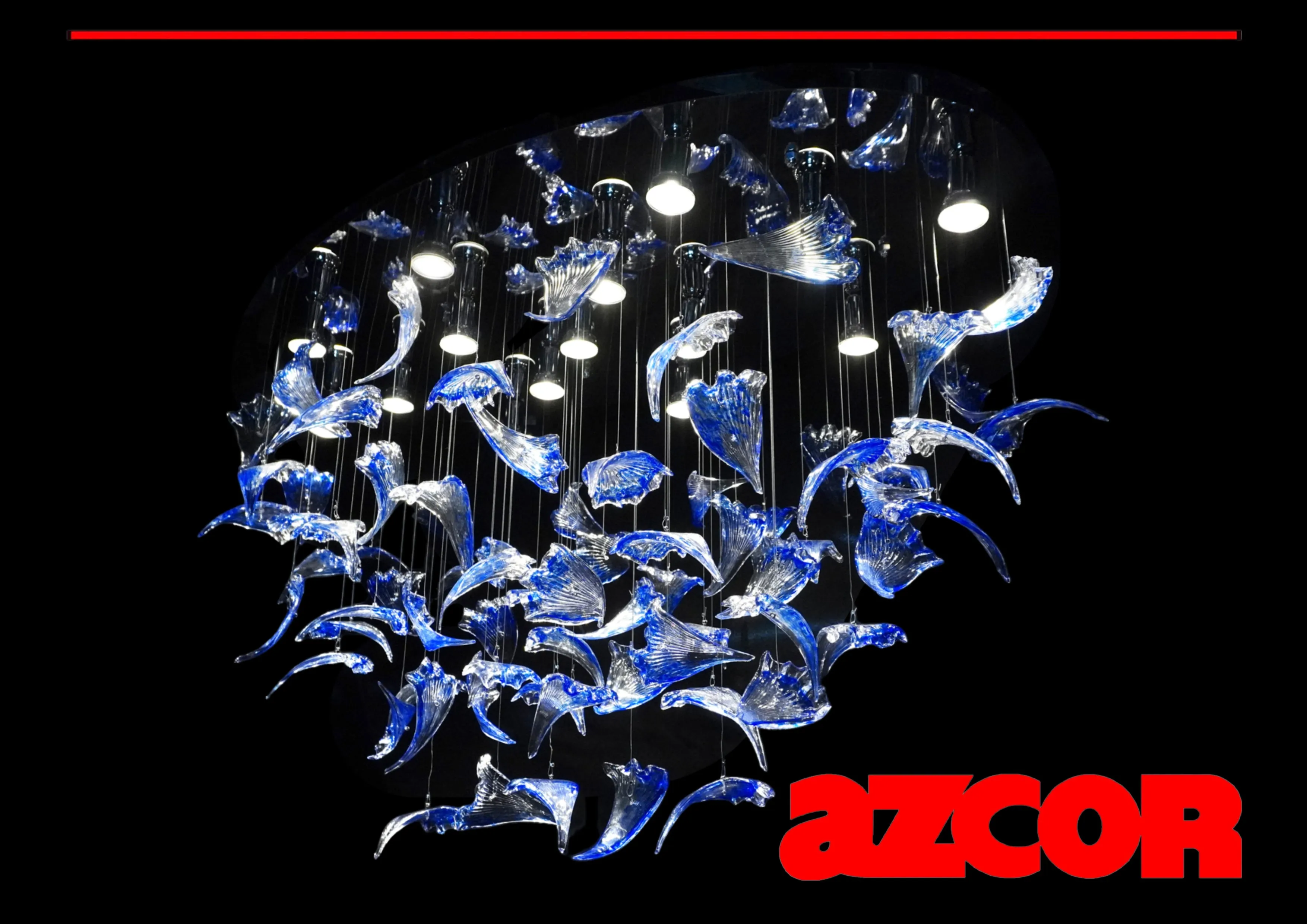 Bohemian Glass | Baila Oval Chandelier (Blue)
