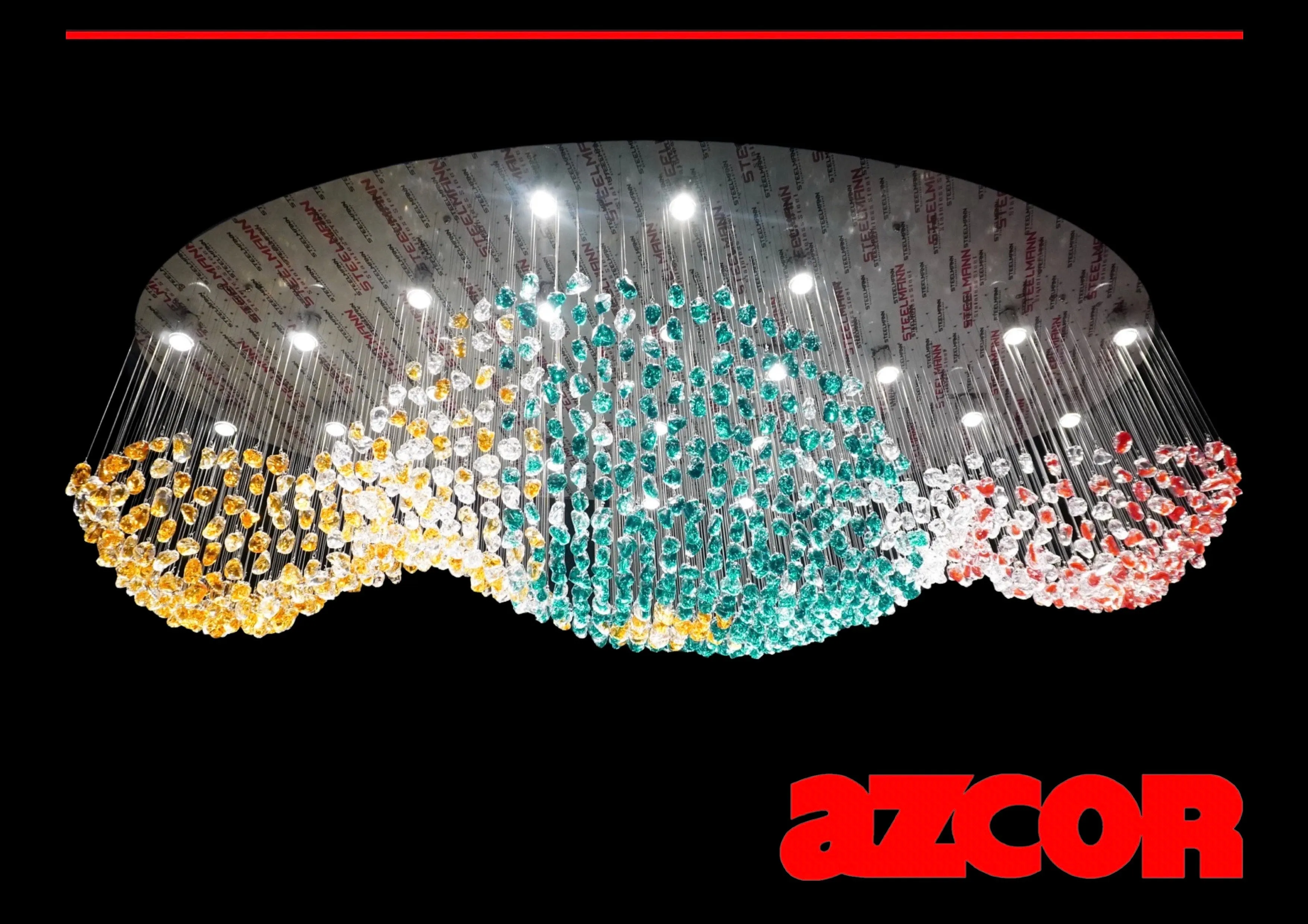 Bohemian Glass | Stone Chandelier Oval