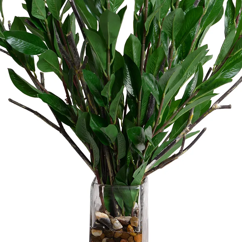 Camellia Leaf Branch in Glass 48"H