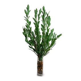 Camellia Leaf Branch in Glass 48"H