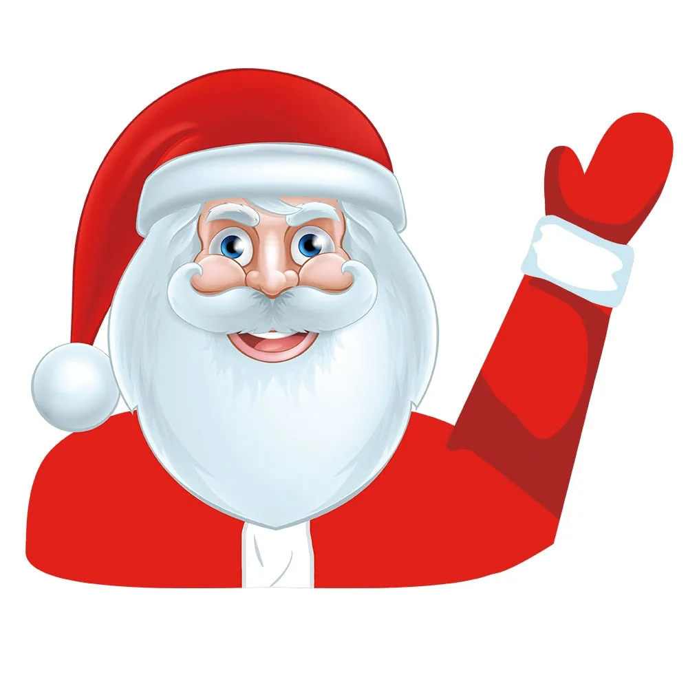 Car Stickers Cartoon Santa Claus Snowman & Elk Christmas Festive Car Rear Windshield Window Waving Wiper Stickers