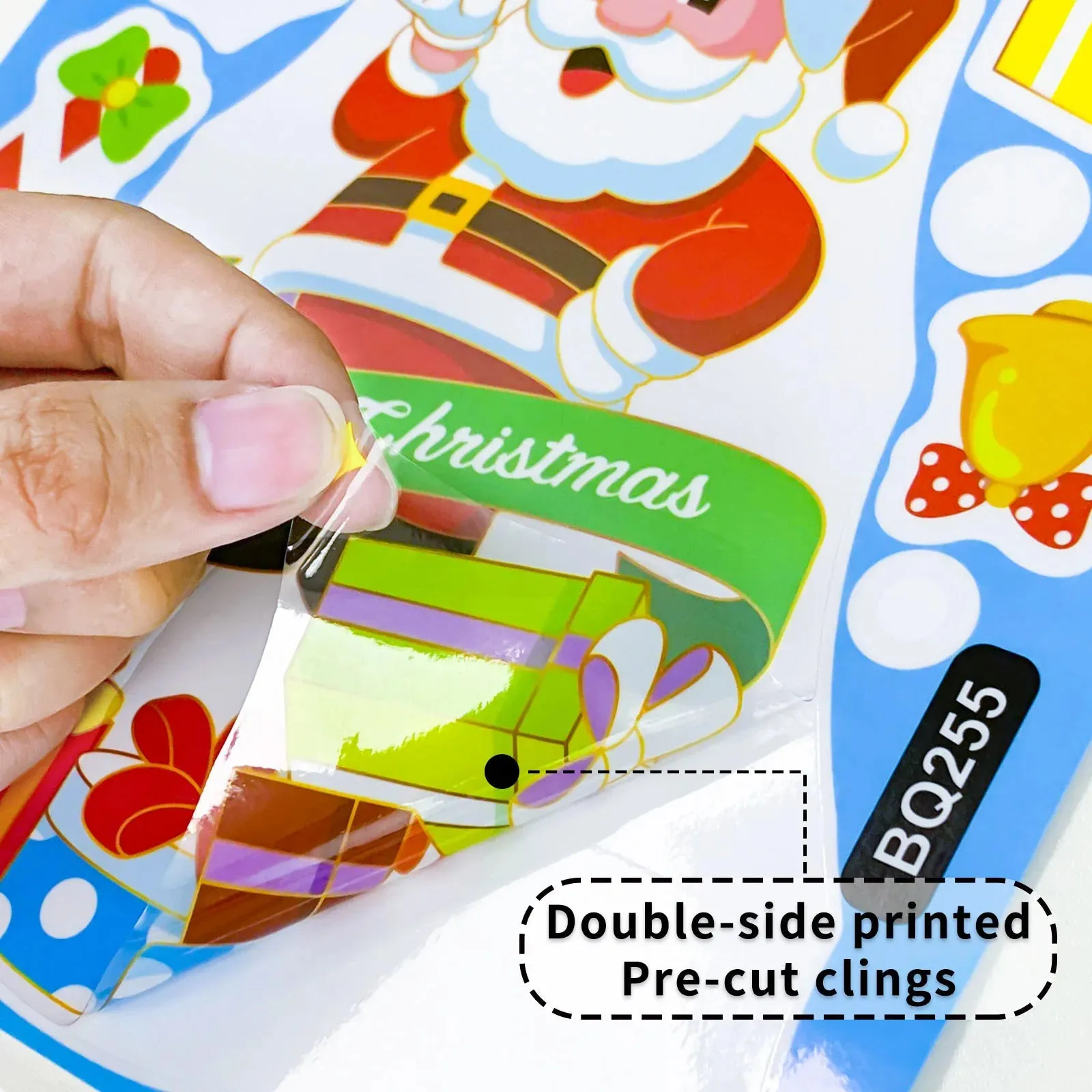 Cartoon Christmas Window Stickers - Santa Elk Xmas Decor for Festive Wall Mirrors