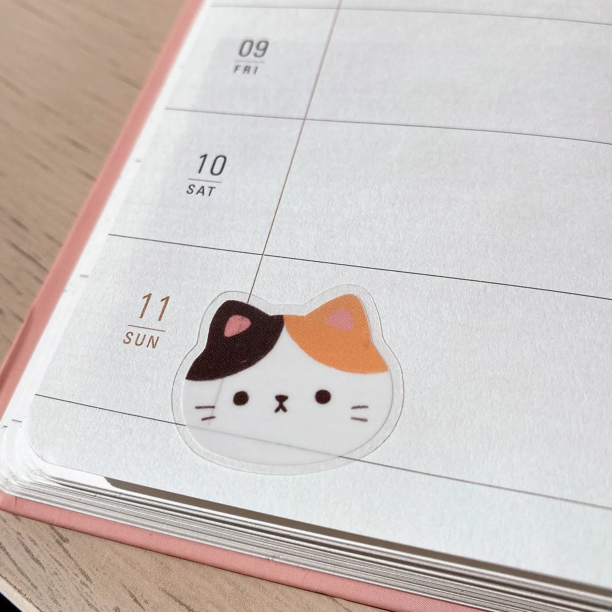 Cat Face Clear Stickers by Cherry Rabbit