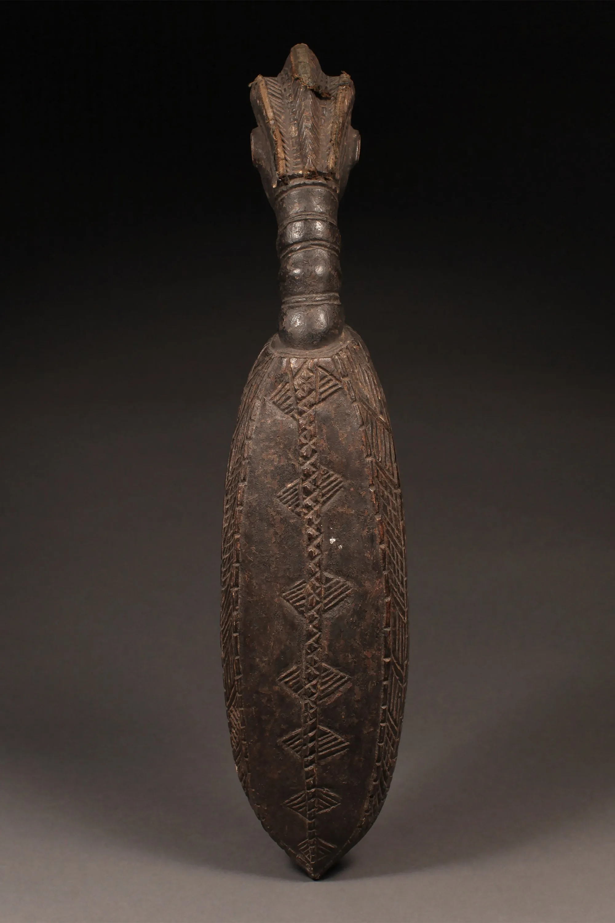 Ceremonial Ladle Spoon, Dan Tribe, Carved Wood Sculpture Figure, African Art Artifact
