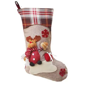 Checks Style Rudolf and Gift Stocking