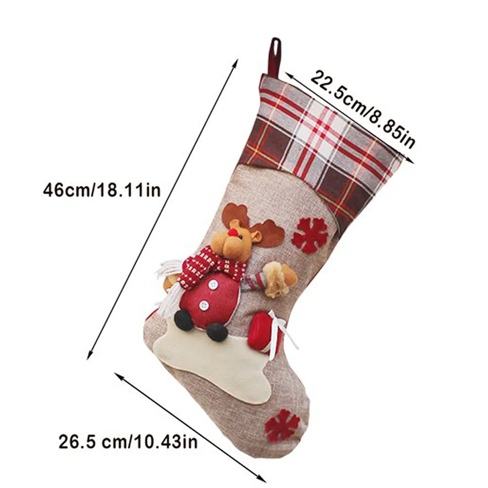 Checks Style Rudolf and Gift Stocking