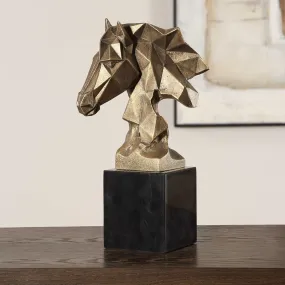 CHISELED HORSE BUST, SCULPTURE