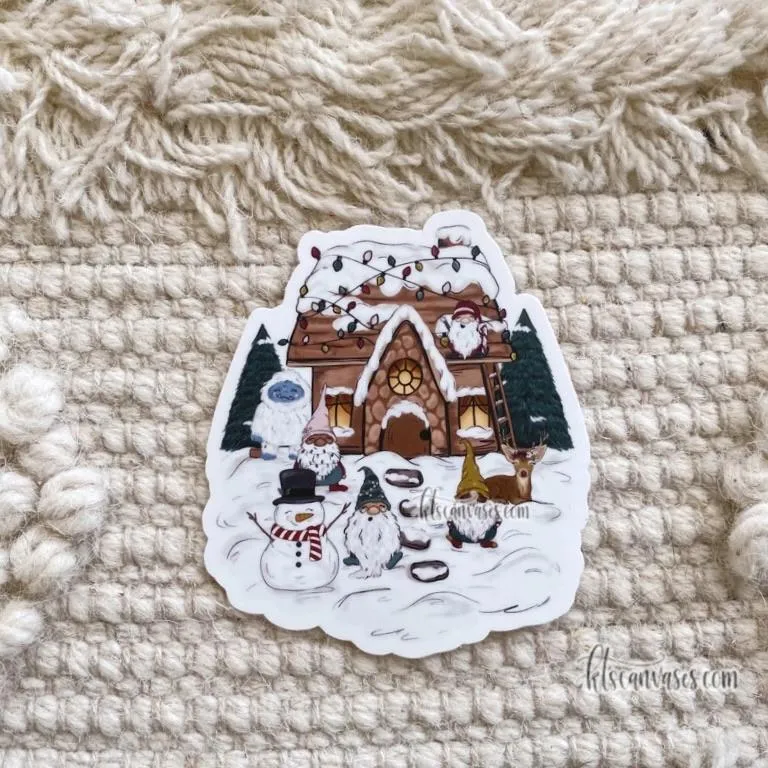 Christmas Cottage Sticker