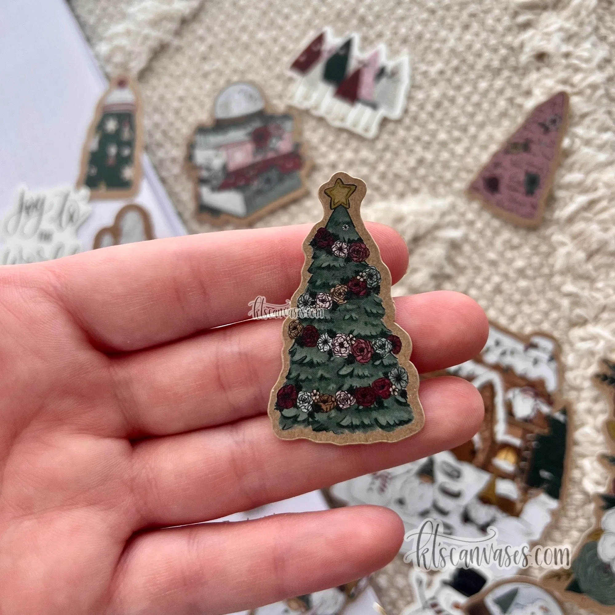 Christmas Floral Sticker Pack (20 stickers included)