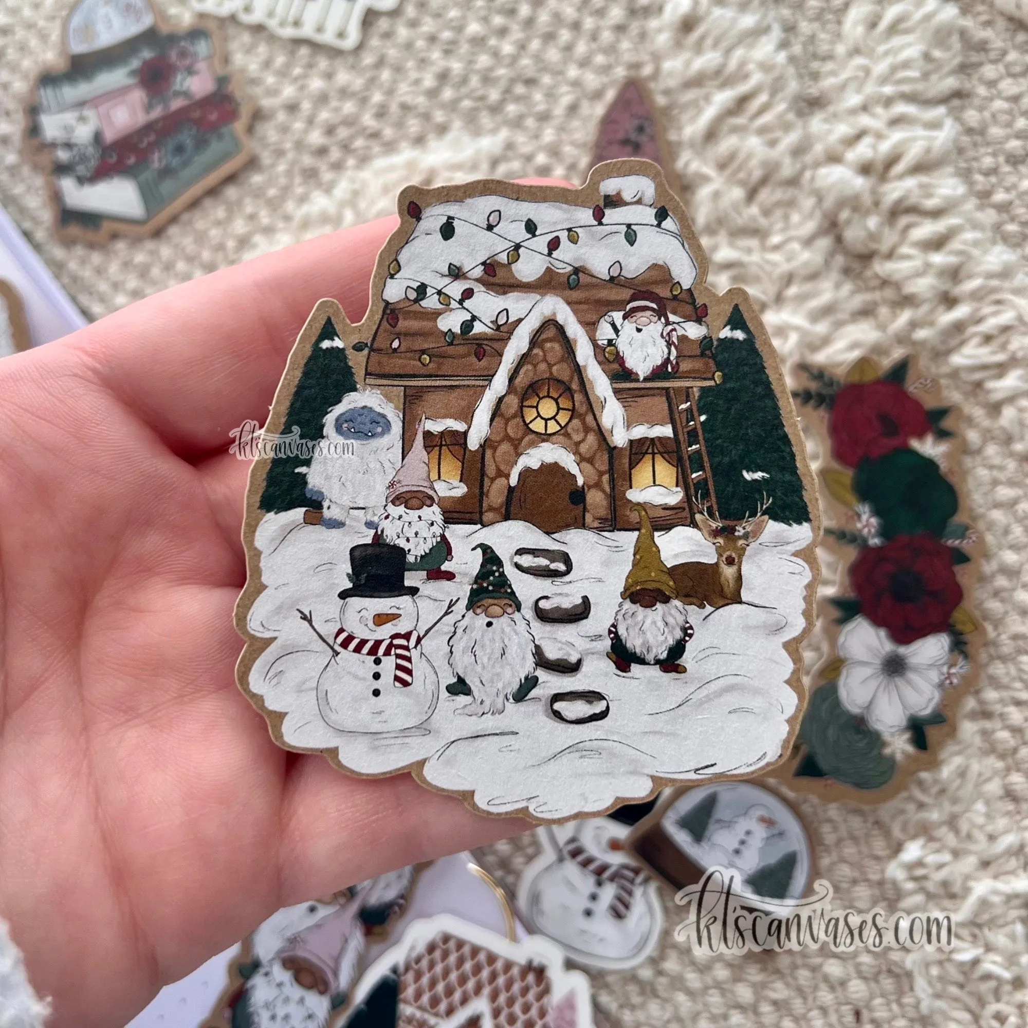 Christmas Floral Sticker Pack (20 stickers included)