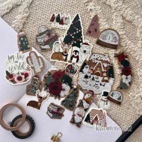 Christmas Floral Sticker Pack (20 stickers included)