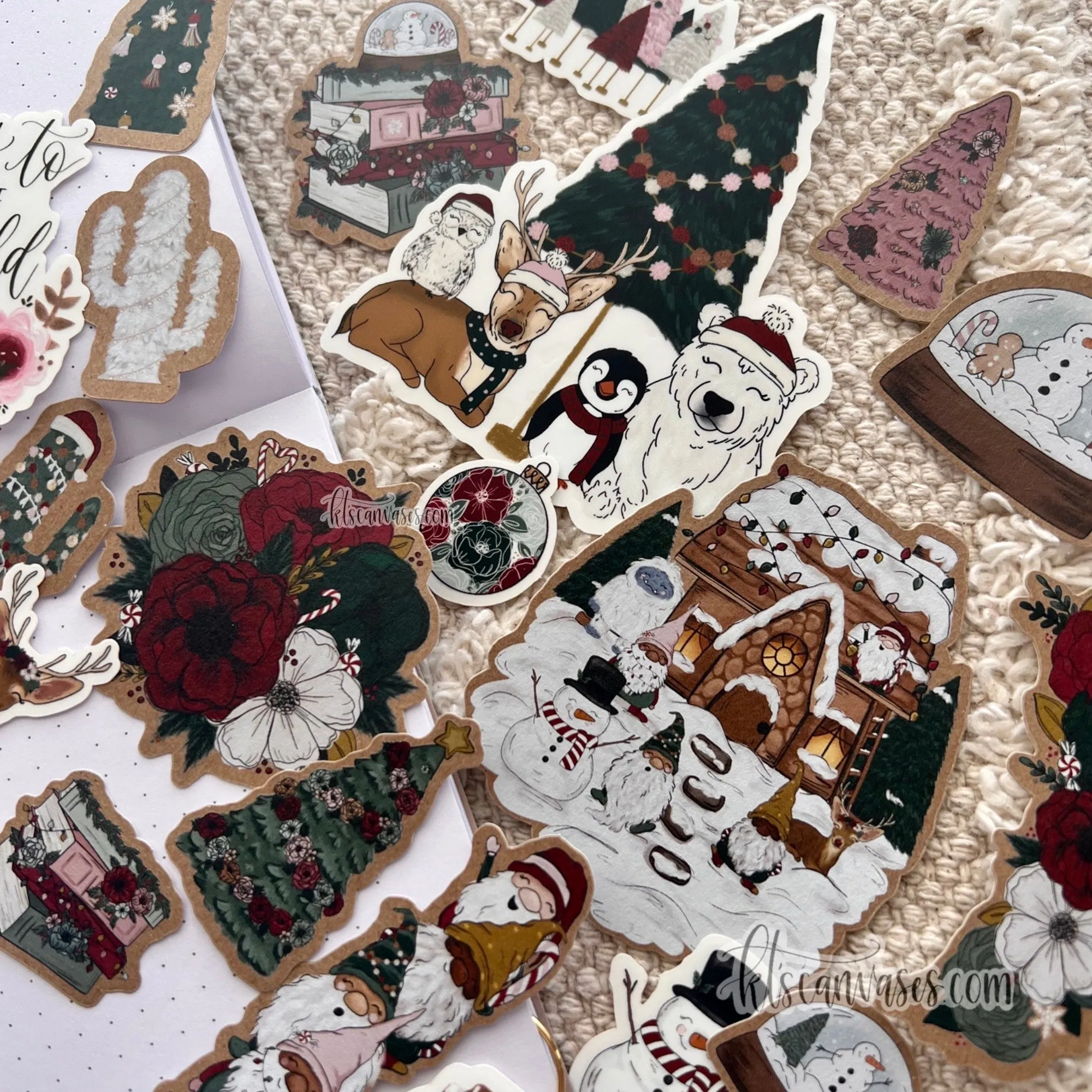 Christmas Floral Sticker Pack (20 stickers included)