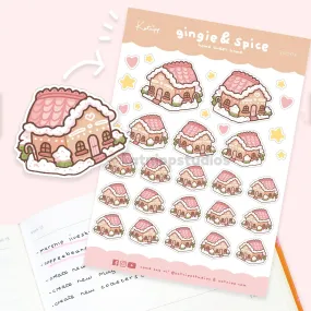 Christmas Gingerbread House Stickers | Festive Planner Stickers | GG 011