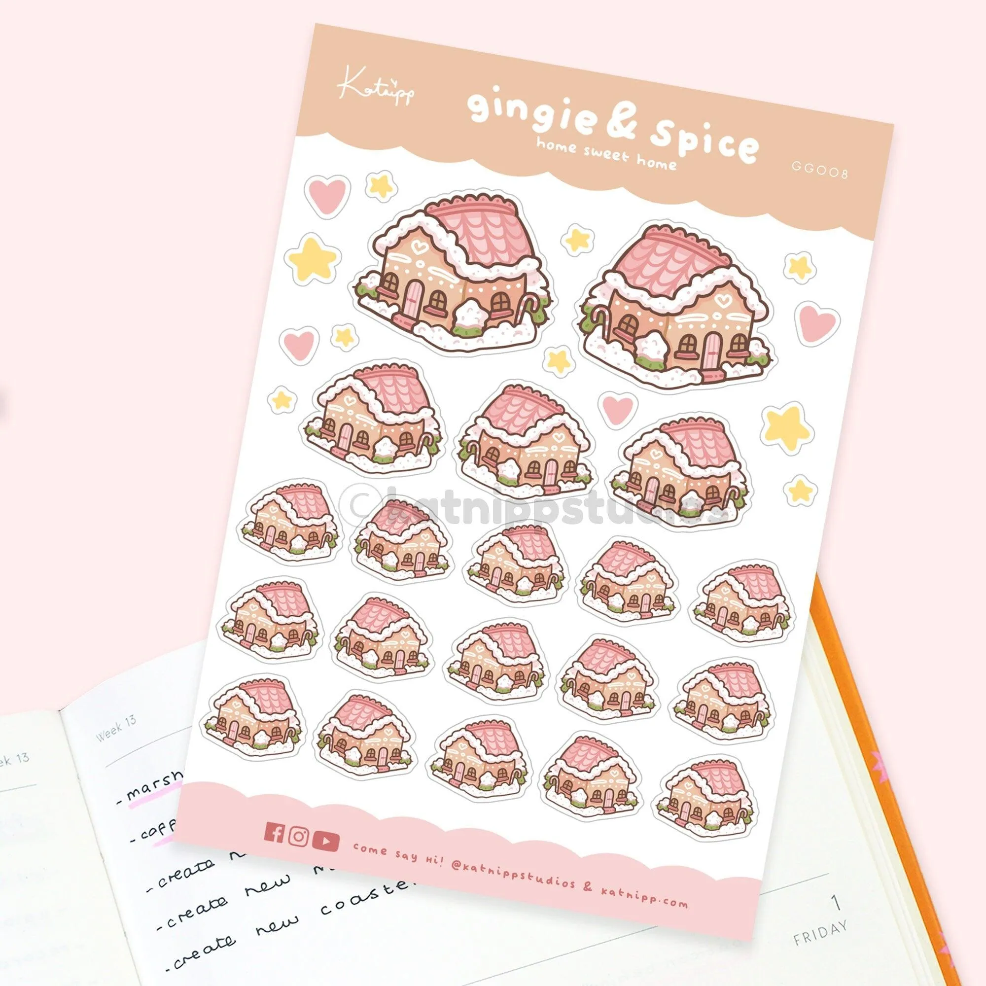 Christmas Gingerbread House Stickers | Festive Planner Stickers | GG 011