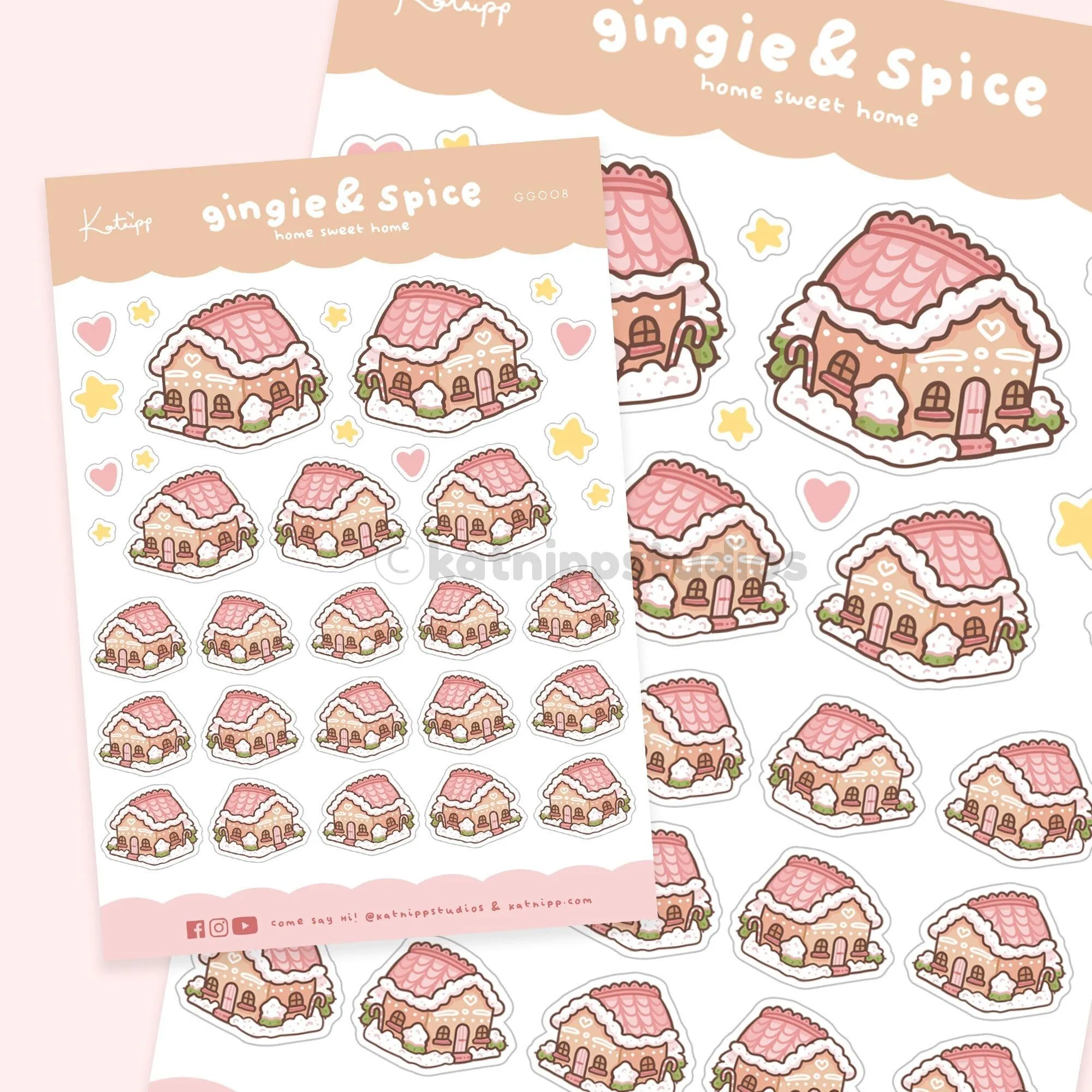 Christmas Gingerbread House Stickers | Festive Planner Stickers | GG 011
