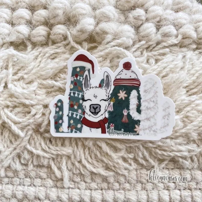 Christmas Llama Sticker
