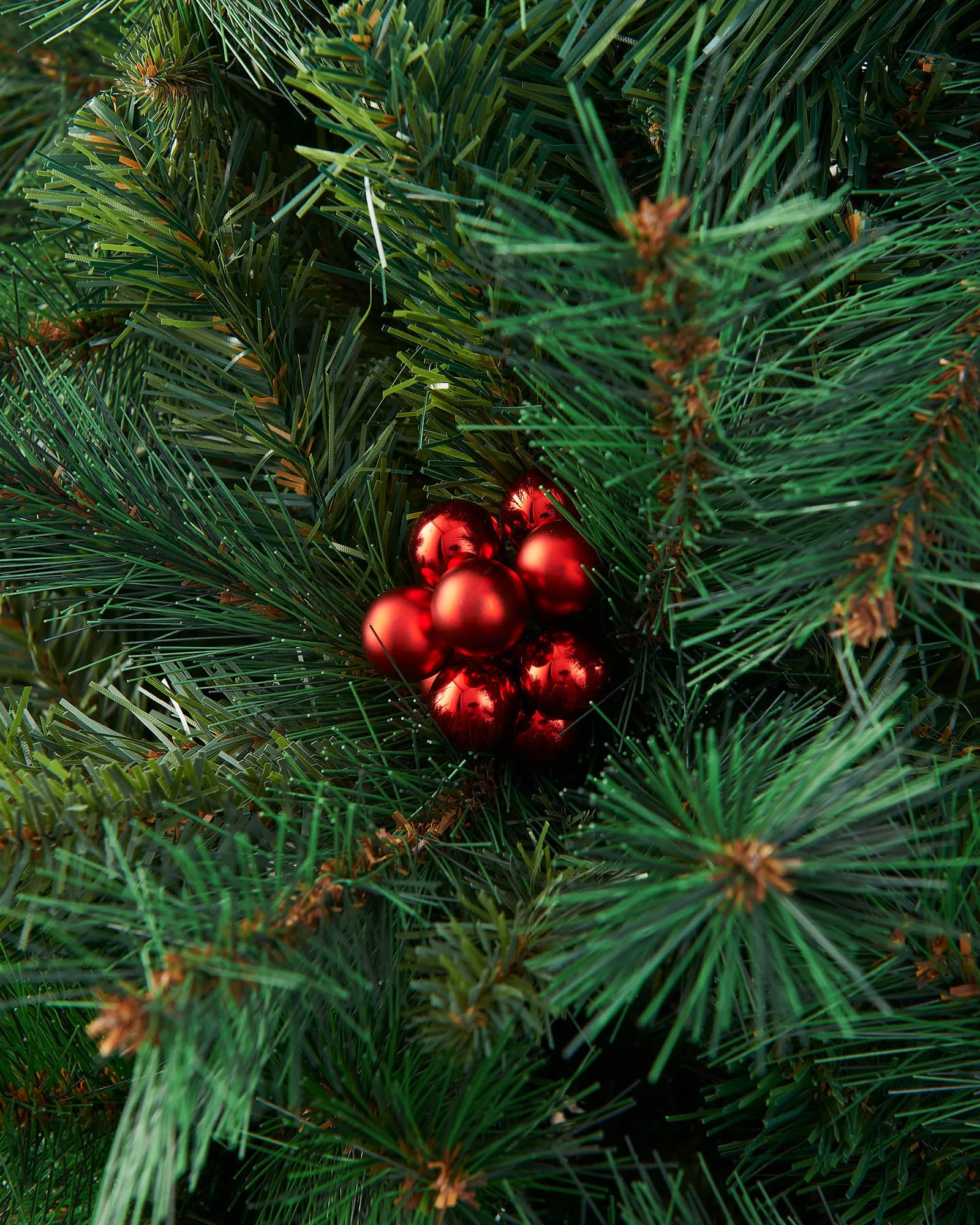 Christmas Red Glass Berry Cluster Baubles, 10 Pack