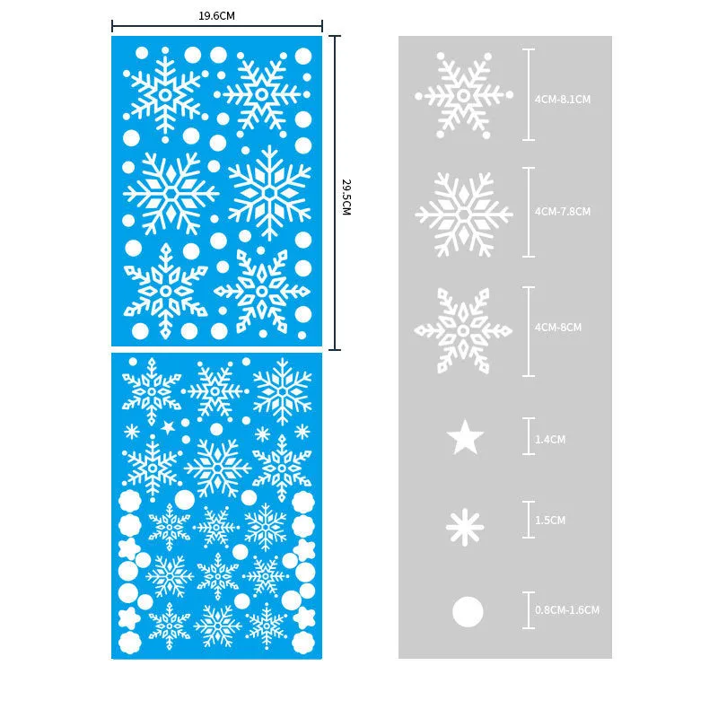 Christmas Show Window Decoration,2pcs Double-Sided Static Sticker Snowflake Elk Stickers