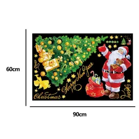 Christmas Wall Sticker Xmas Tree Santa Claus DIY Self-adhesive Glass Decal