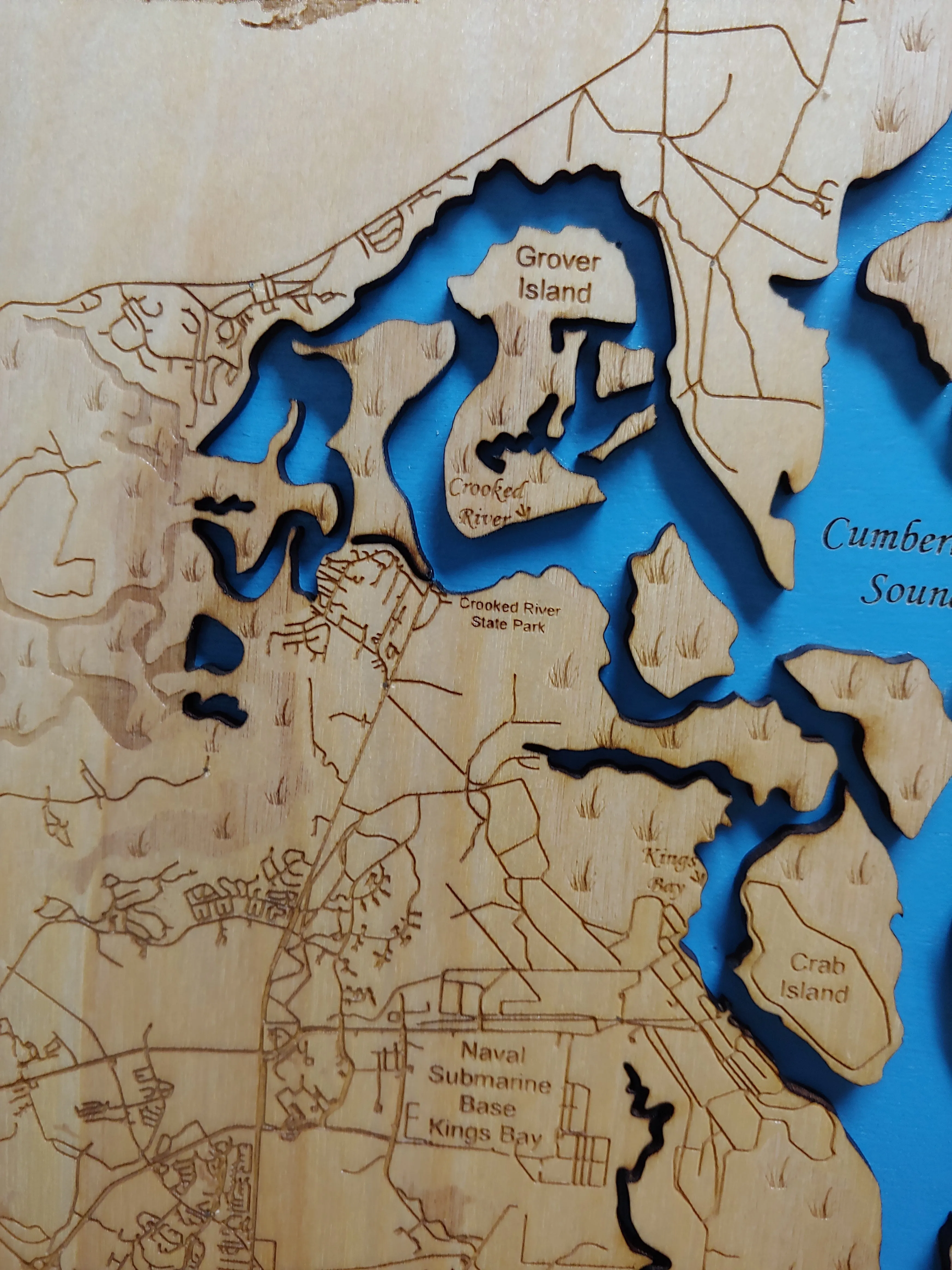 Cumberland Island - laser cut wood map