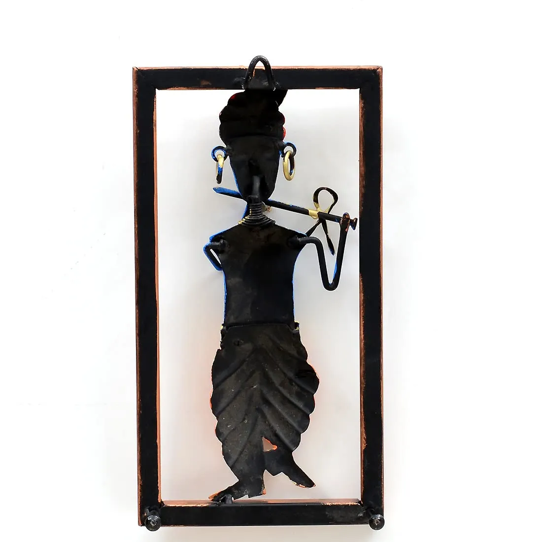 DESERT ART Iron Multicolour Krishan Wall Hanging Frame(12.7 X5.08 X25.4) CM