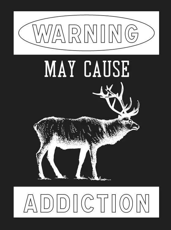 Elk.O.Holic / May Cause Addiction Black T-Shirt