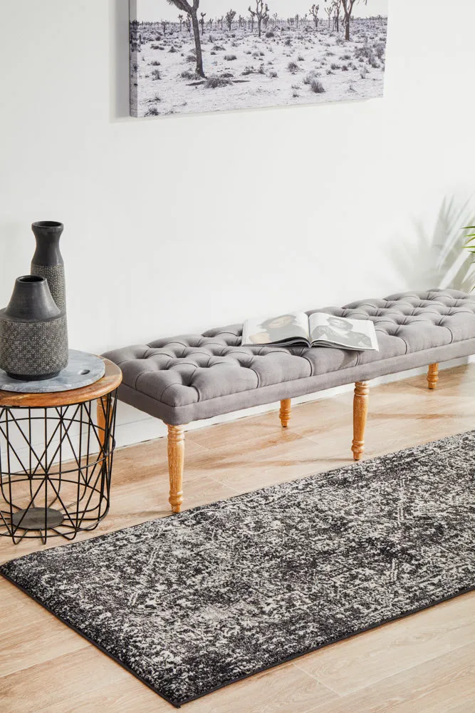 Esme Scape Charcoal Transitional Runner Rug