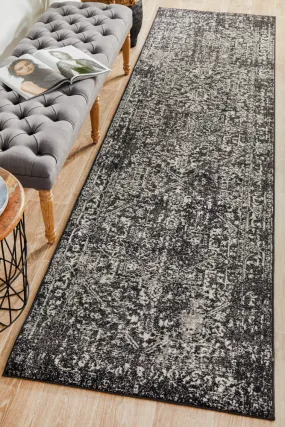 Esme Scape Charcoal Transitional Runner Rug