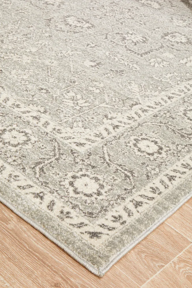 Esme Silver Flower Transitional Rug