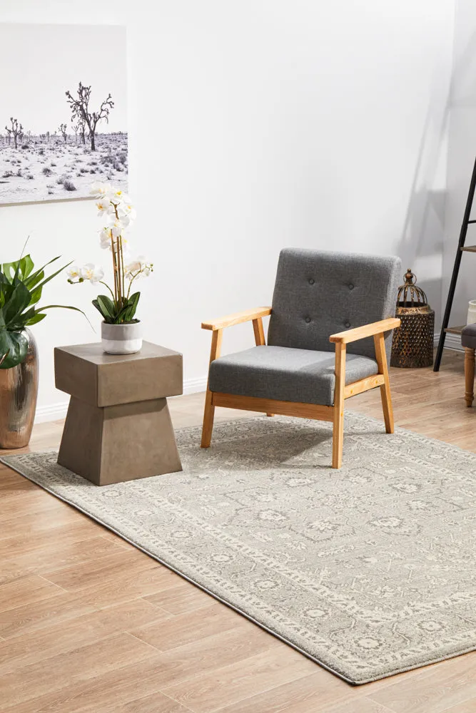 Esme Silver Flower Transitional Rug