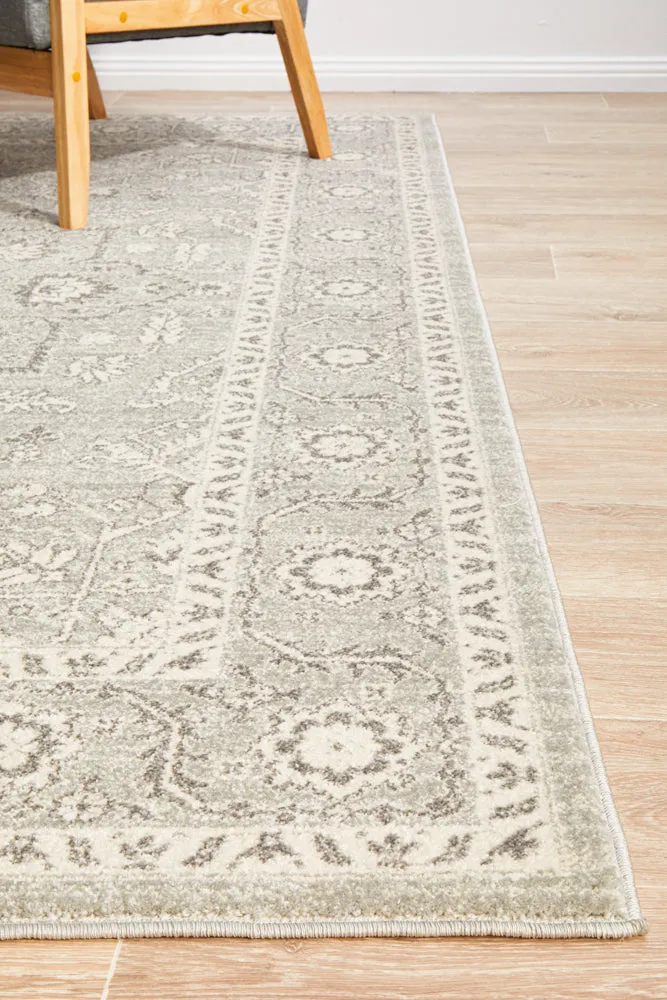 Esme Silver Flower Transitional Rug
