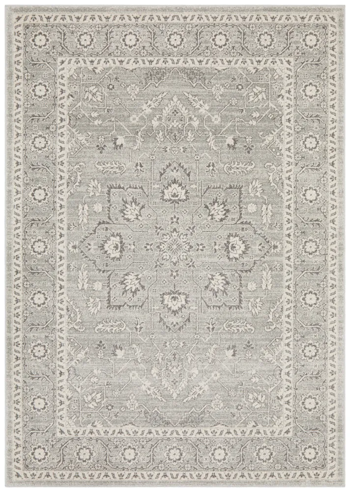 Esme Silver Flower Transitional Rug