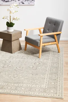 Esme Silver Flower Transitional Rug