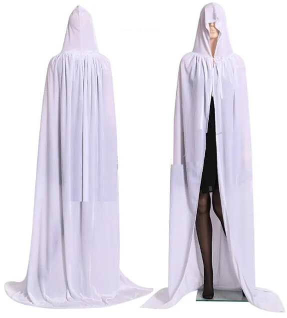 Fancy Cloak Velvet Hooded Adult Witch Long Purple Green Red Black  Cloaks Hood Capes