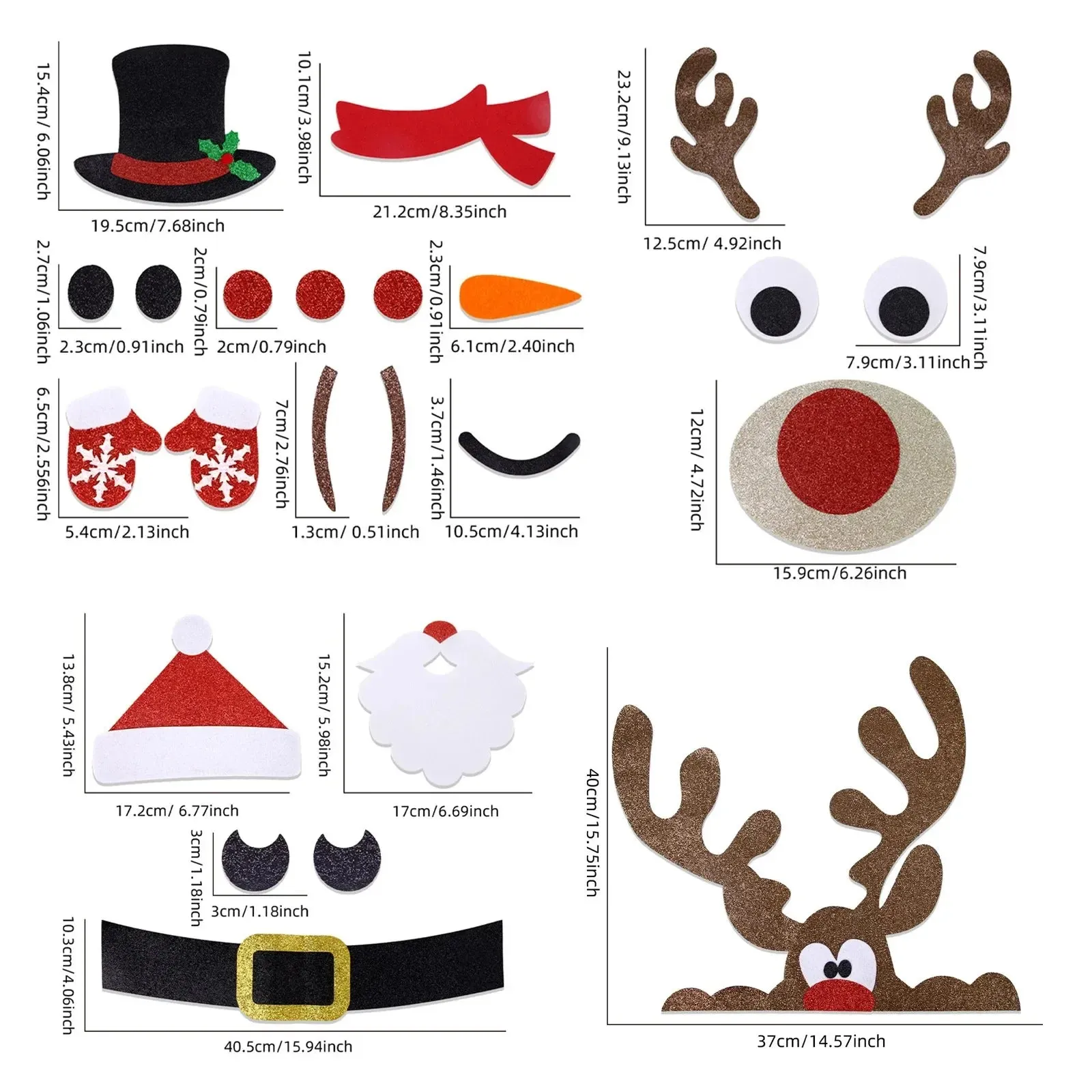 Festive Elk Wall Stickers for Christmas Decorations