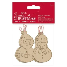 Festive Wooden Gift Tags (6pcs) (PMA 359930)