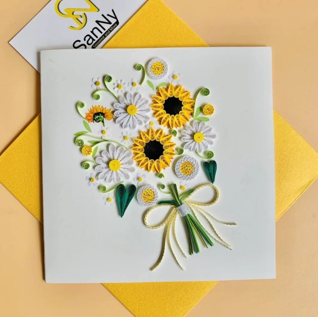 Flower Bouquet Quilling Card