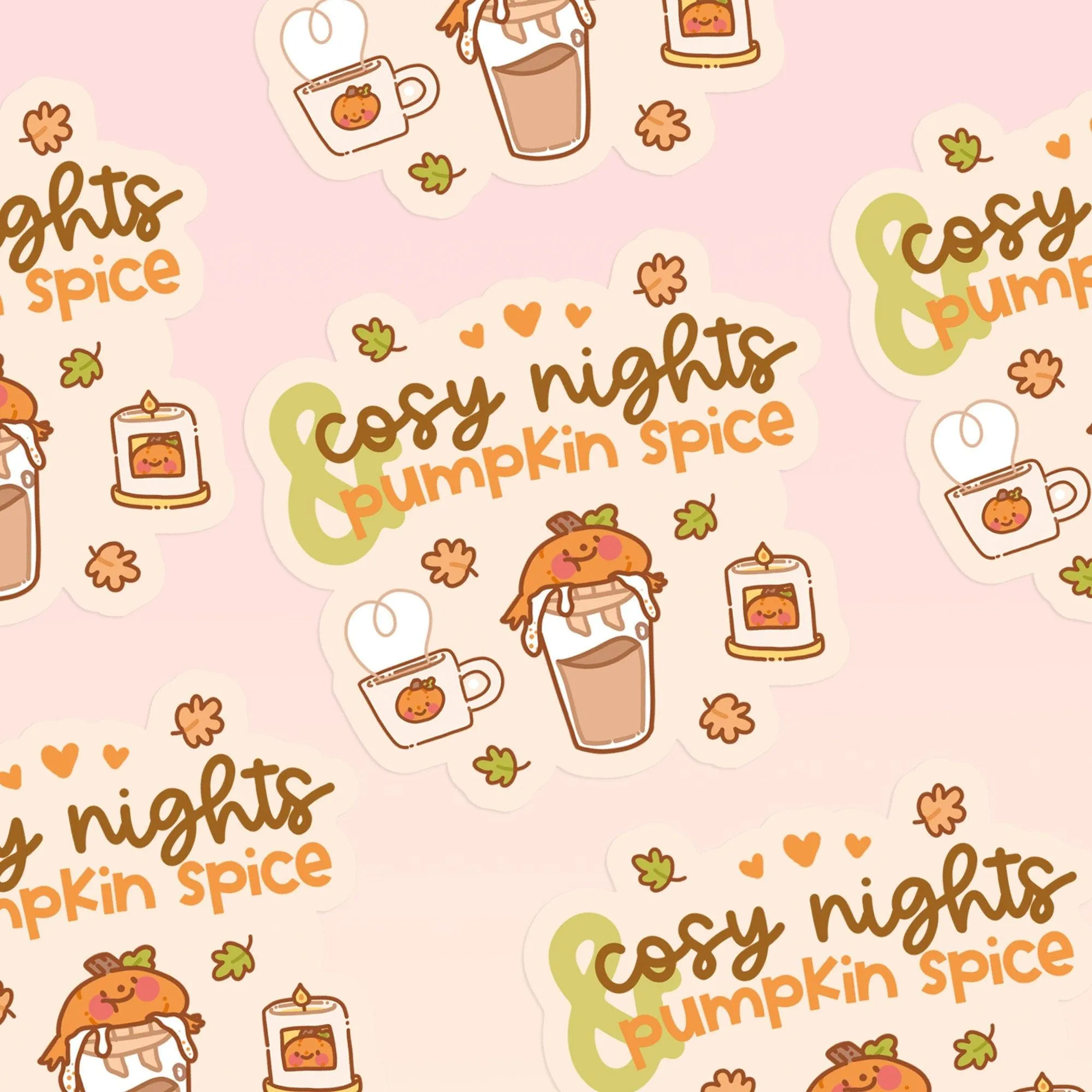 Gourdo the Pumpkin Spice Sticker | Kawaii Cozy Autumn Vinyl | Cute Fall Aesthetic for Laptop & Planner Decor