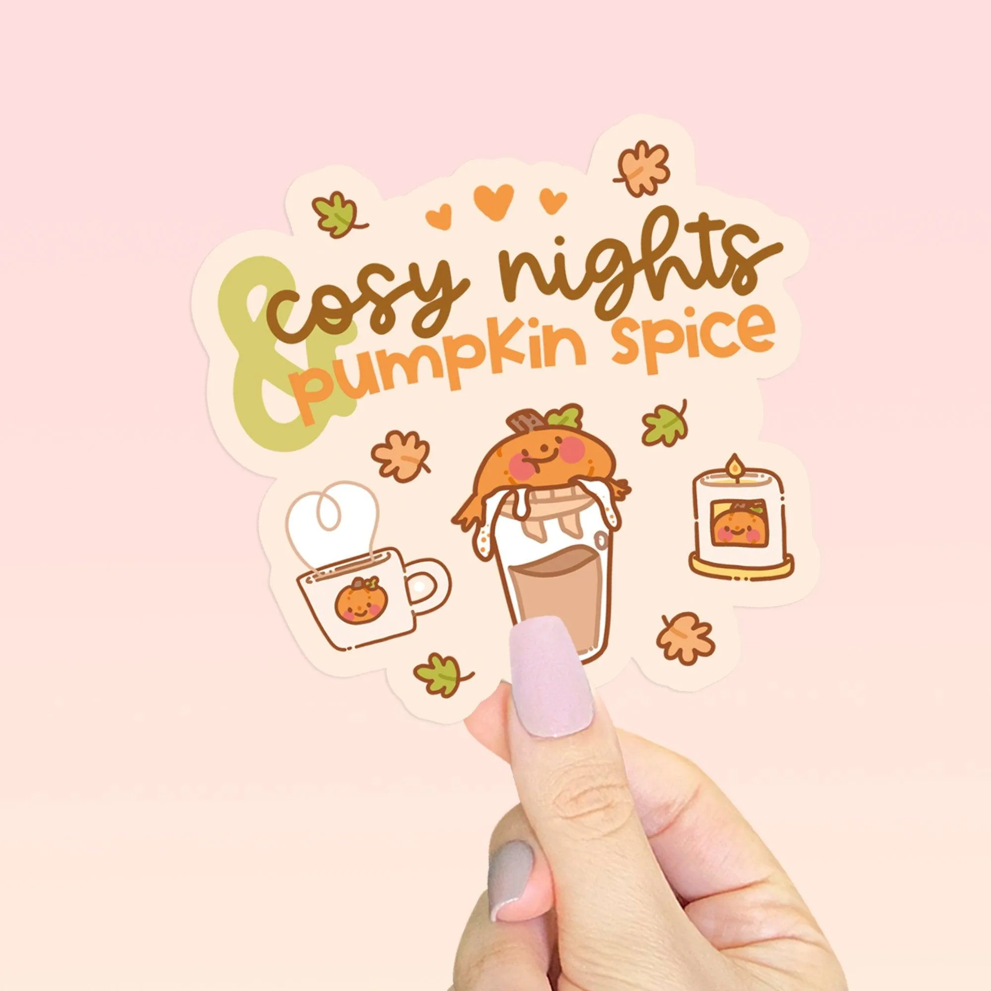 Gourdo the Pumpkin Spice Sticker | Kawaii Cozy Autumn Vinyl | Cute Fall Aesthetic for Laptop & Planner Decor
