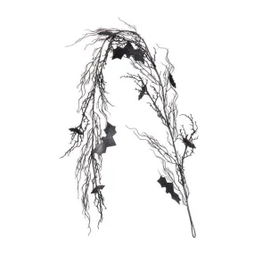 Halloween Black Bats & Branches Garland 72in