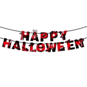 Happy Halloween Decorations Set,Party Props, Pumpkin Banners, Character Cutouts (Flag 12x13)