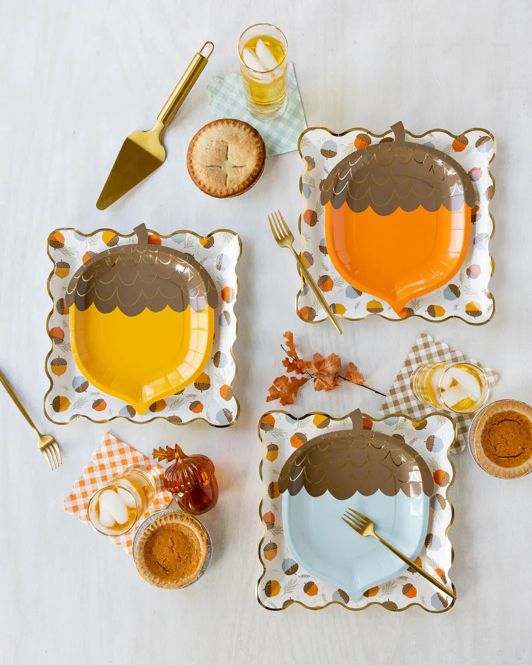 Harvest Gingham Paper Cocktail Napkins