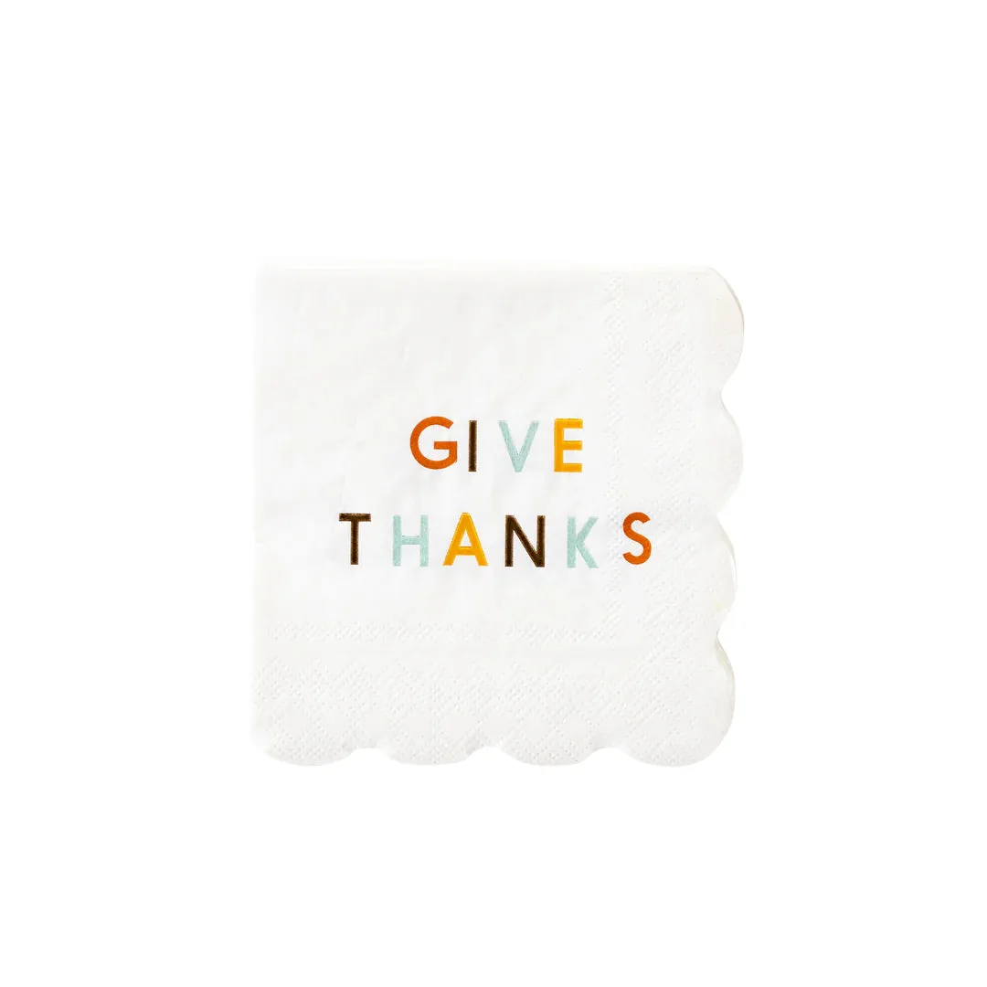 Harvest Give Thanks Paper Cocktail Napkins